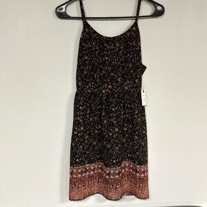 Forever 21 Dress Women’s Floral  Scoop Neck Spaghetti Strap, black/rose,  S NWT!